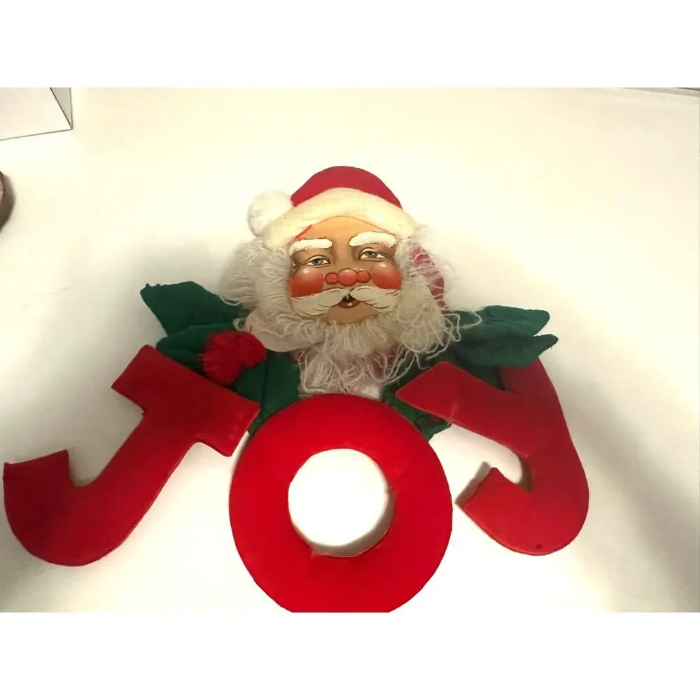 Vintage Christmas Santa Joy Wall Hanging Decoration